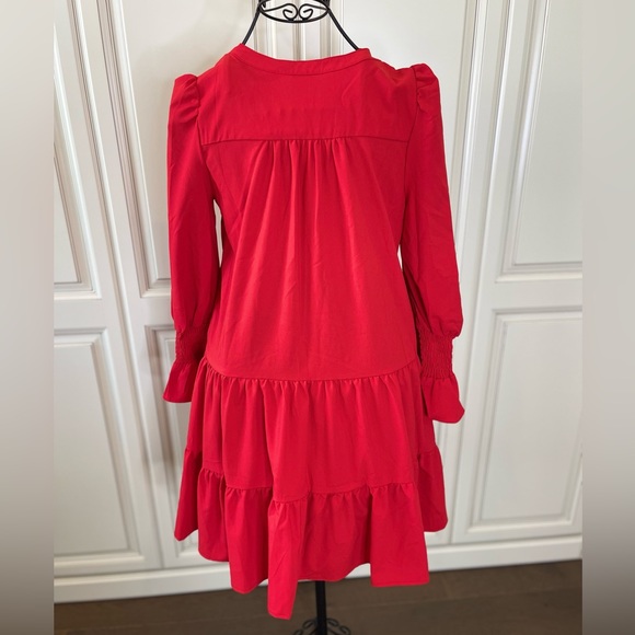 Red Crepe Kenzo Dress, POMANDER PLACE, Size XS, EXCELLENT CONDITION No Flaws - Picture 11 of 17